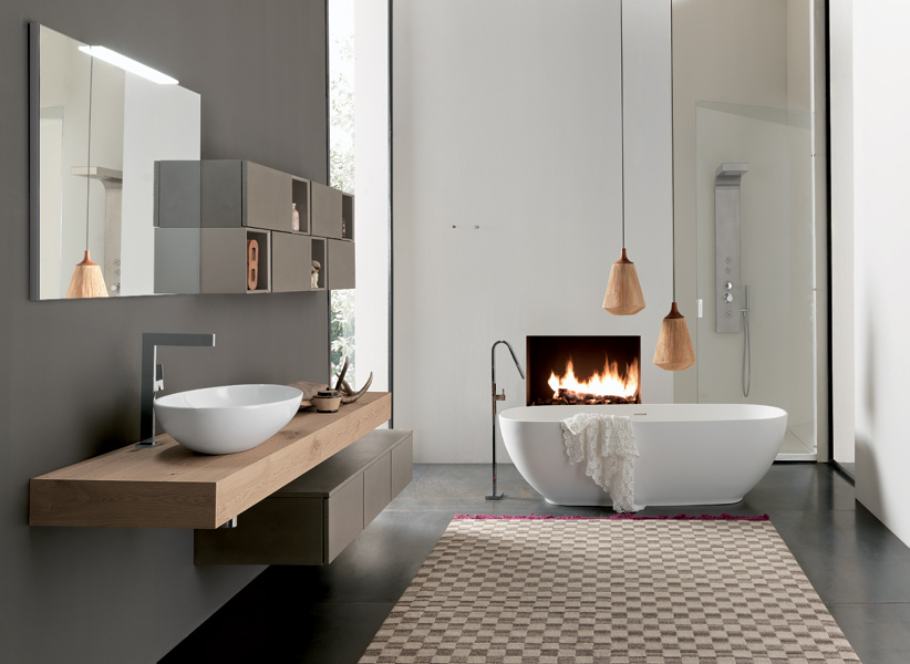 mobili da bagno con lavabo da appoggio