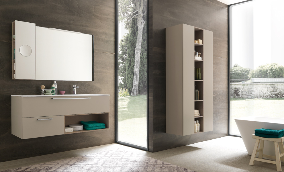 bagno con specchio a lente