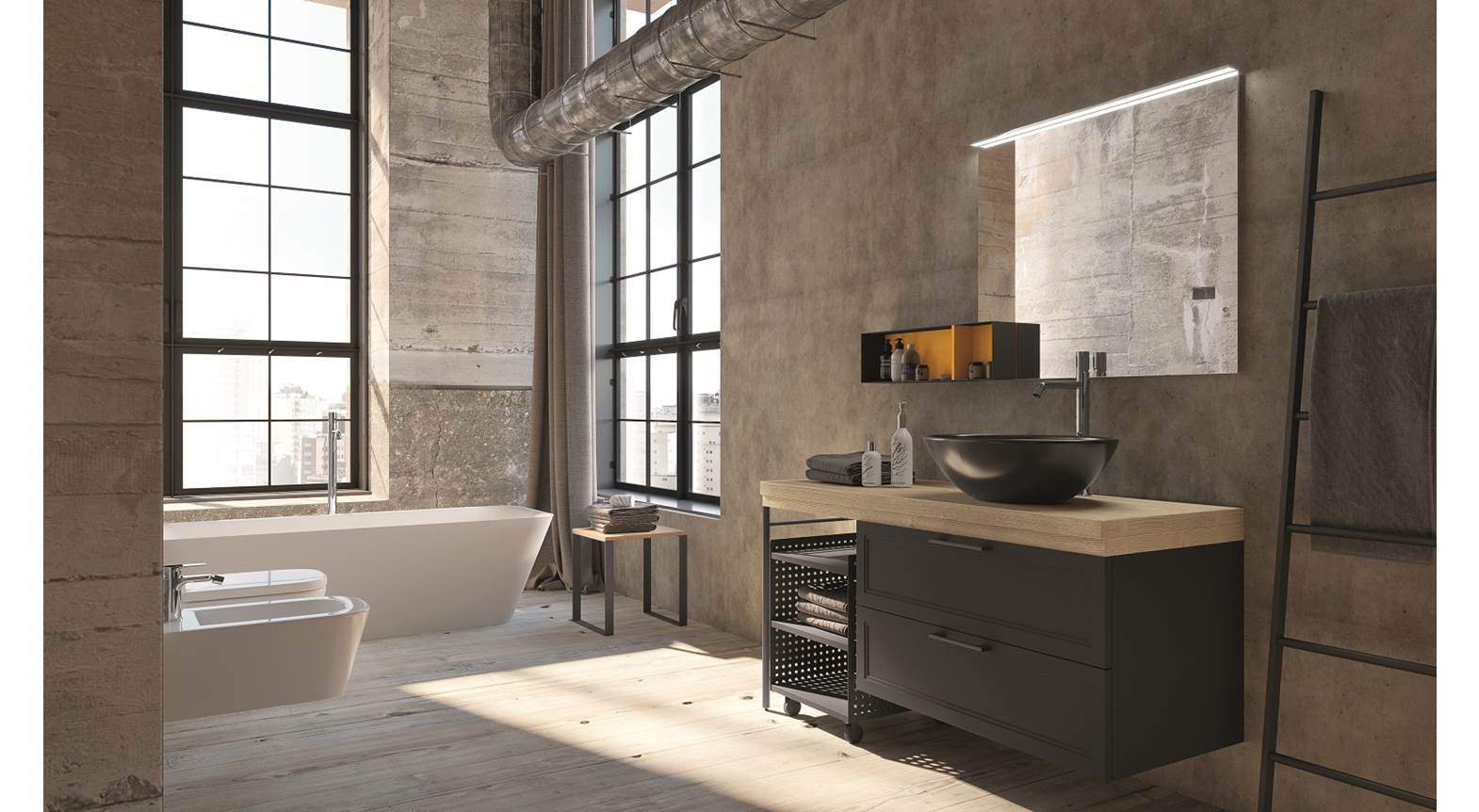 mobile da bagno industrial style