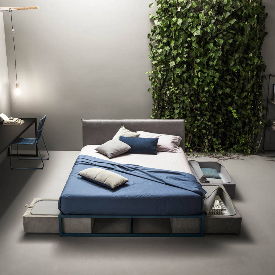 Letto matrimoniale Frame con cassetti salvaspazio 