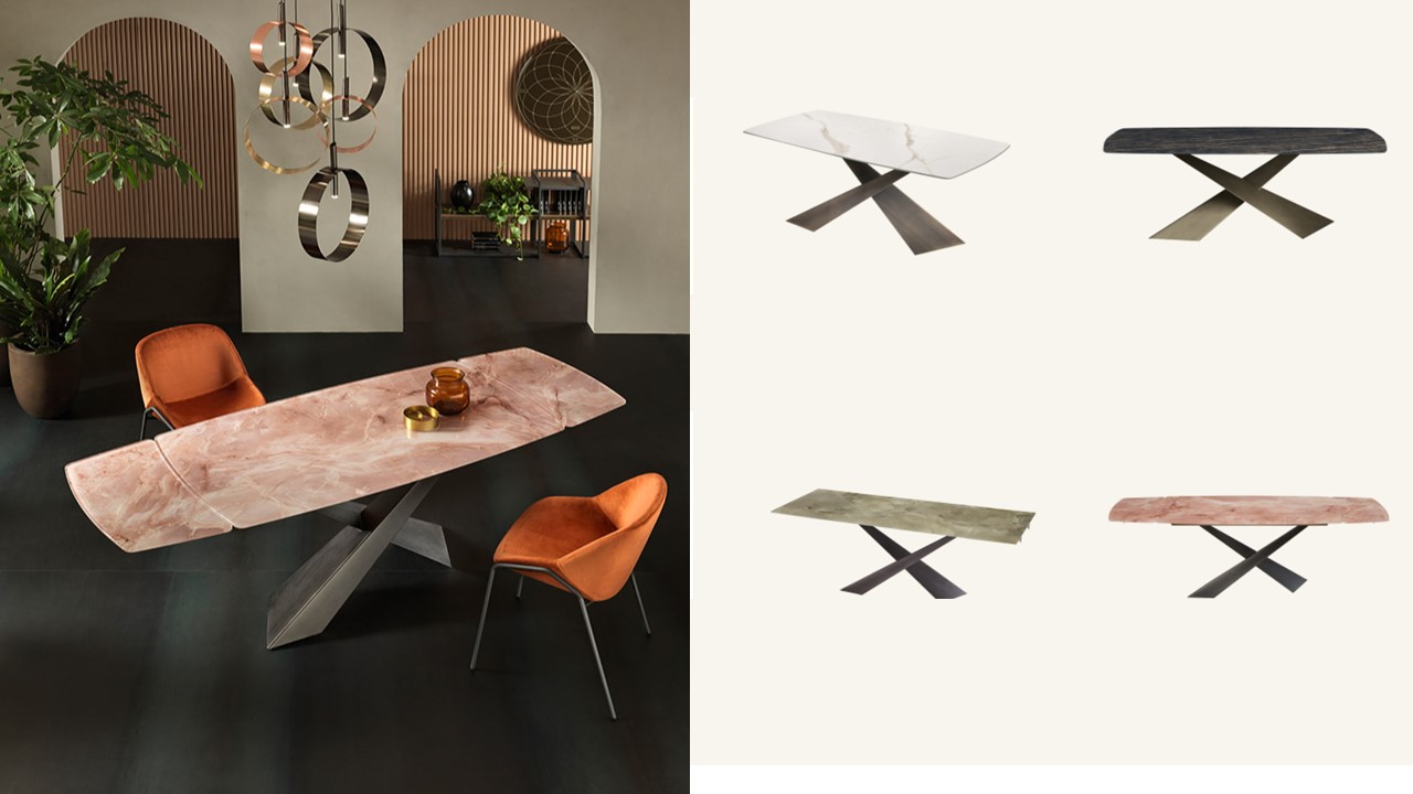 Tavolo Living riflessi piano vetro colorato