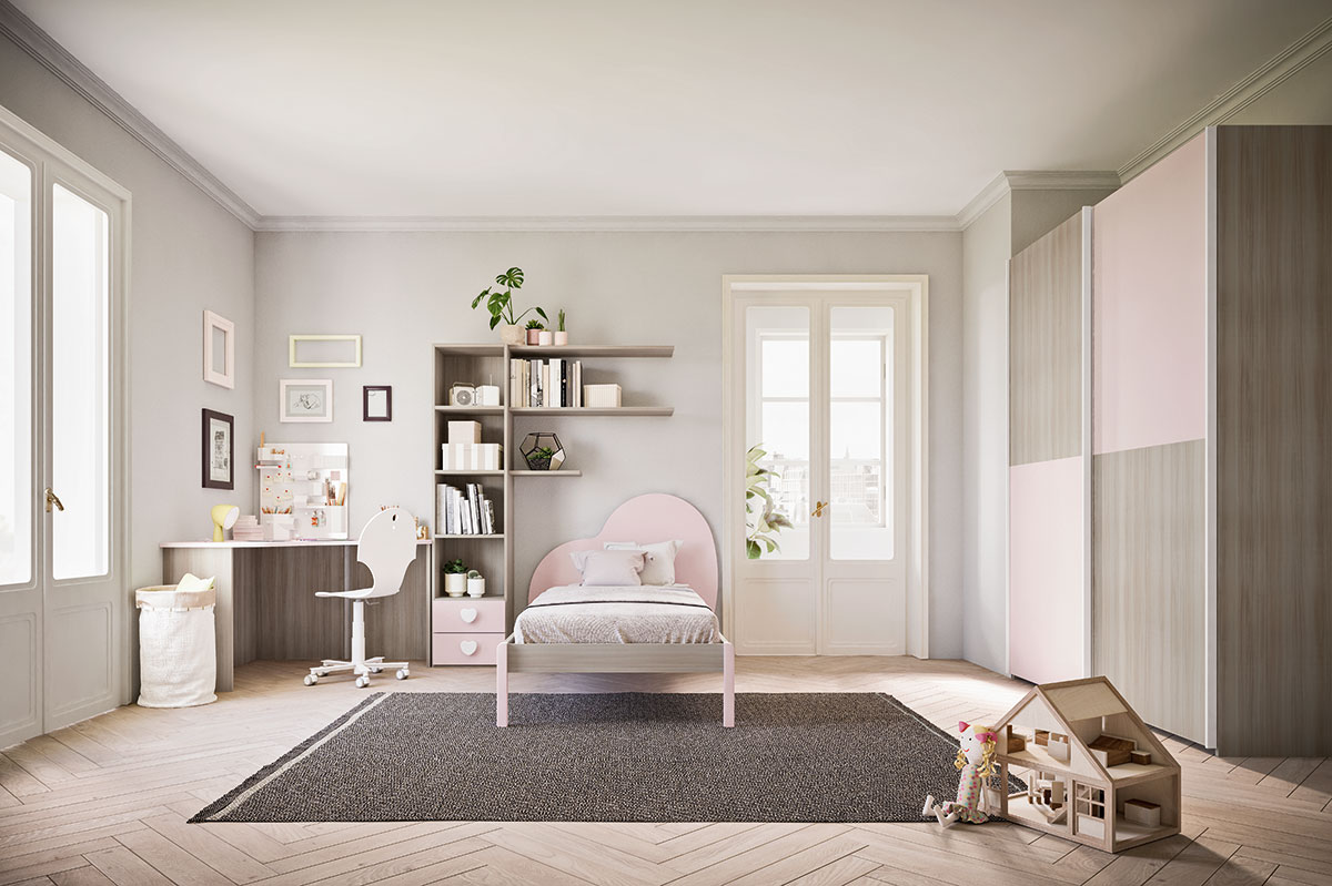 letto in legno cuore