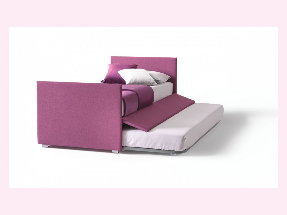 letto singolo imbottito con secondo letto 