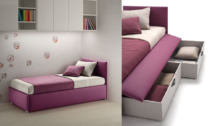 DIVANO LETTO CON CASSETTI ESTRAIBILI