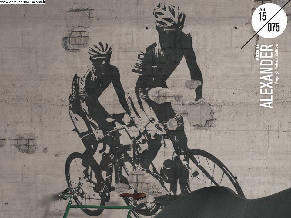 tappezzeria con sagoma di un ciclista