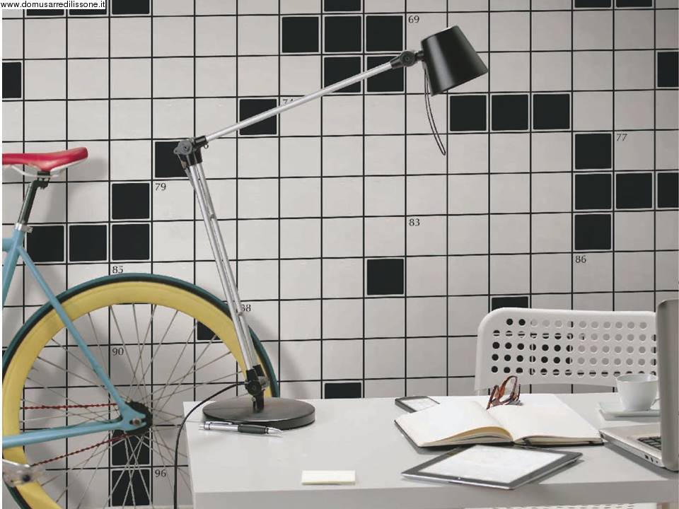 tappezzeria a quadretti bianchi e neri
