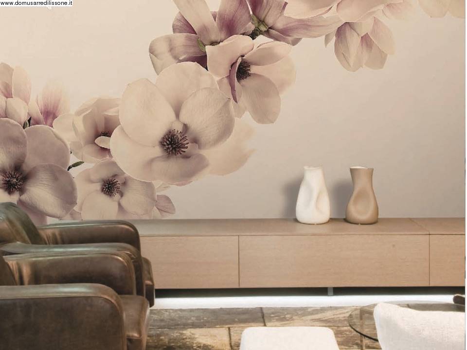 carta da parati floreale con fiori di orchidea bianca e lilla