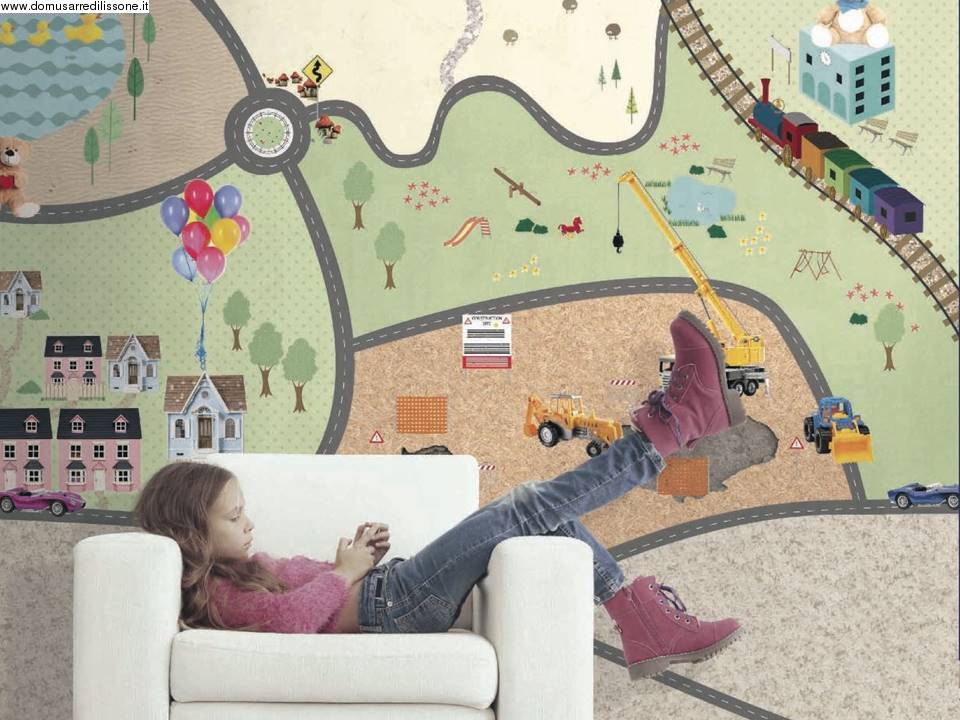 tappezzeria con parco divertimenti