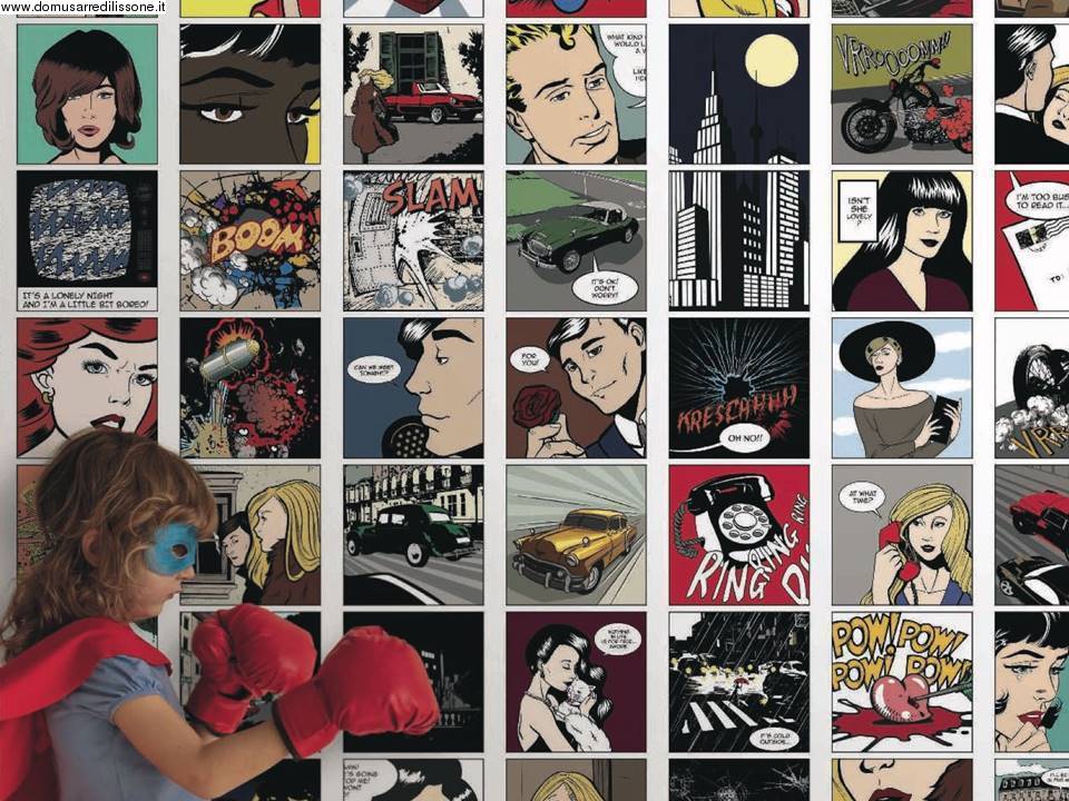 tappezzeria con fumetti