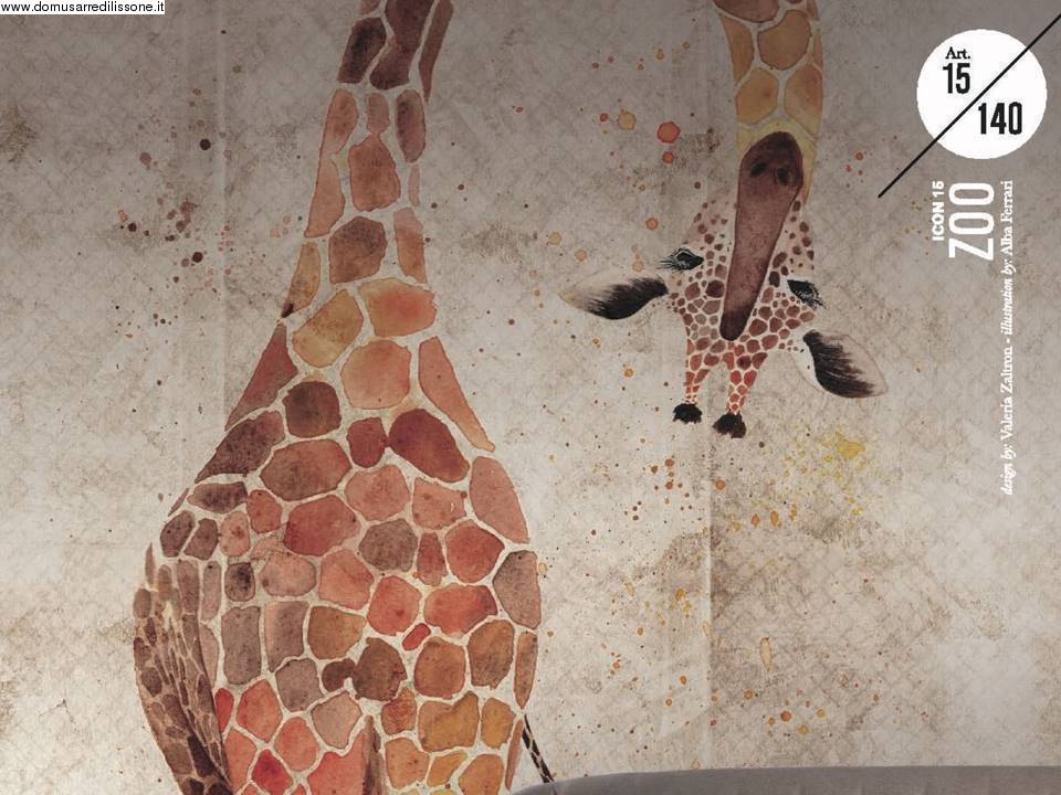 tappezzeria safari con giraffa