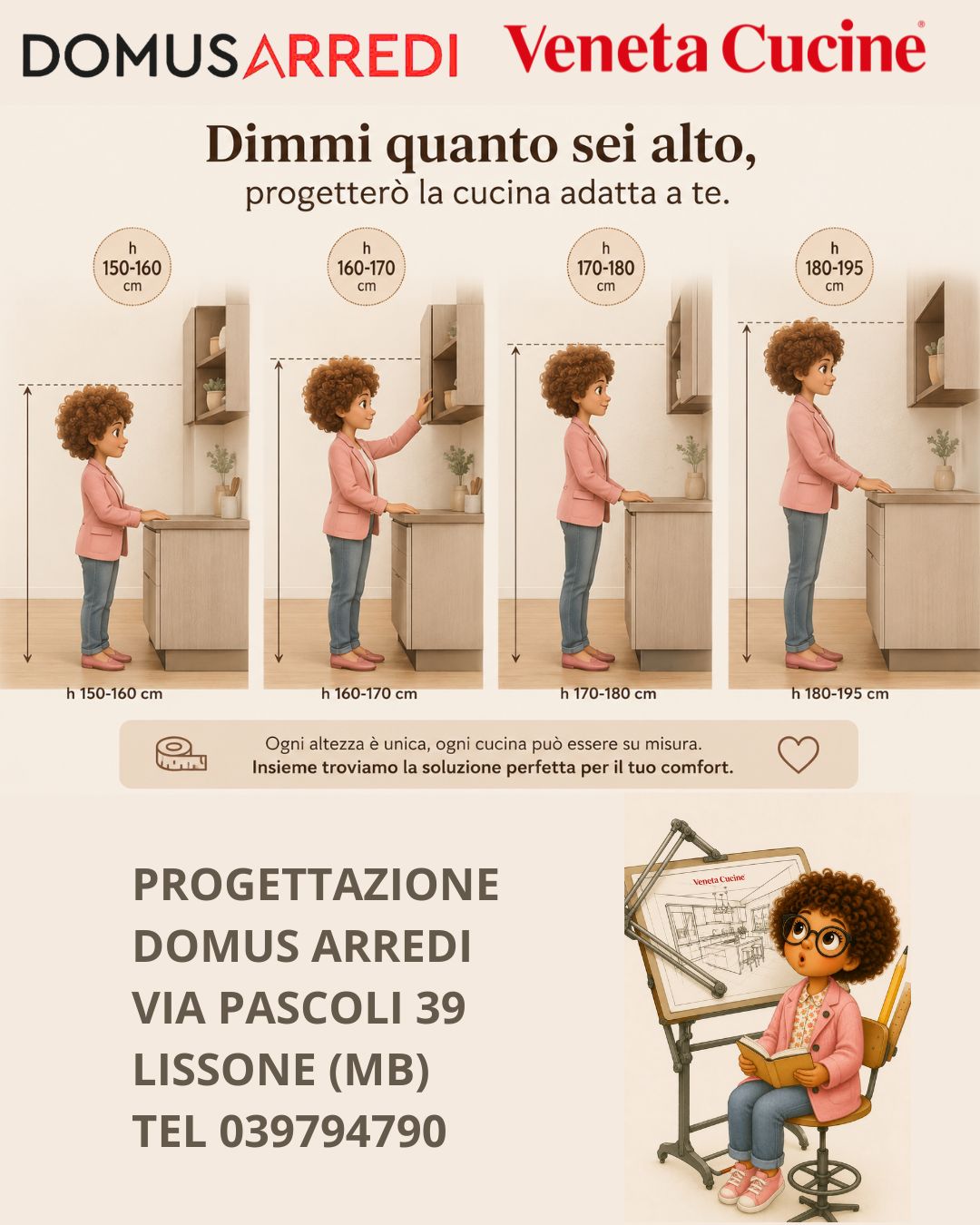 Qual è l’altezza giusta della cucina? Guida ergonomica completa | Domus Arredi Lissone